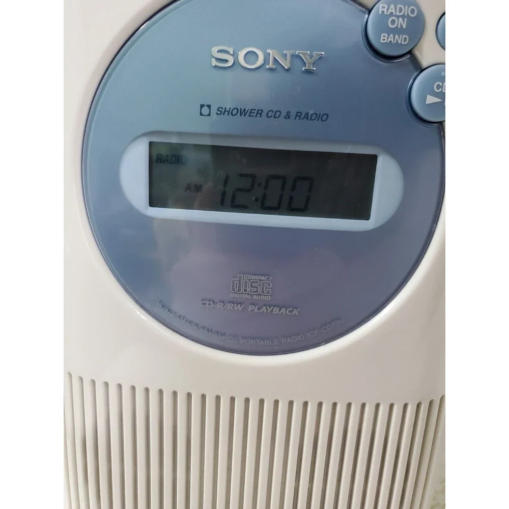 Sony ICF-CD73V Shower AM/FM Radio/CD Player Tested and Working